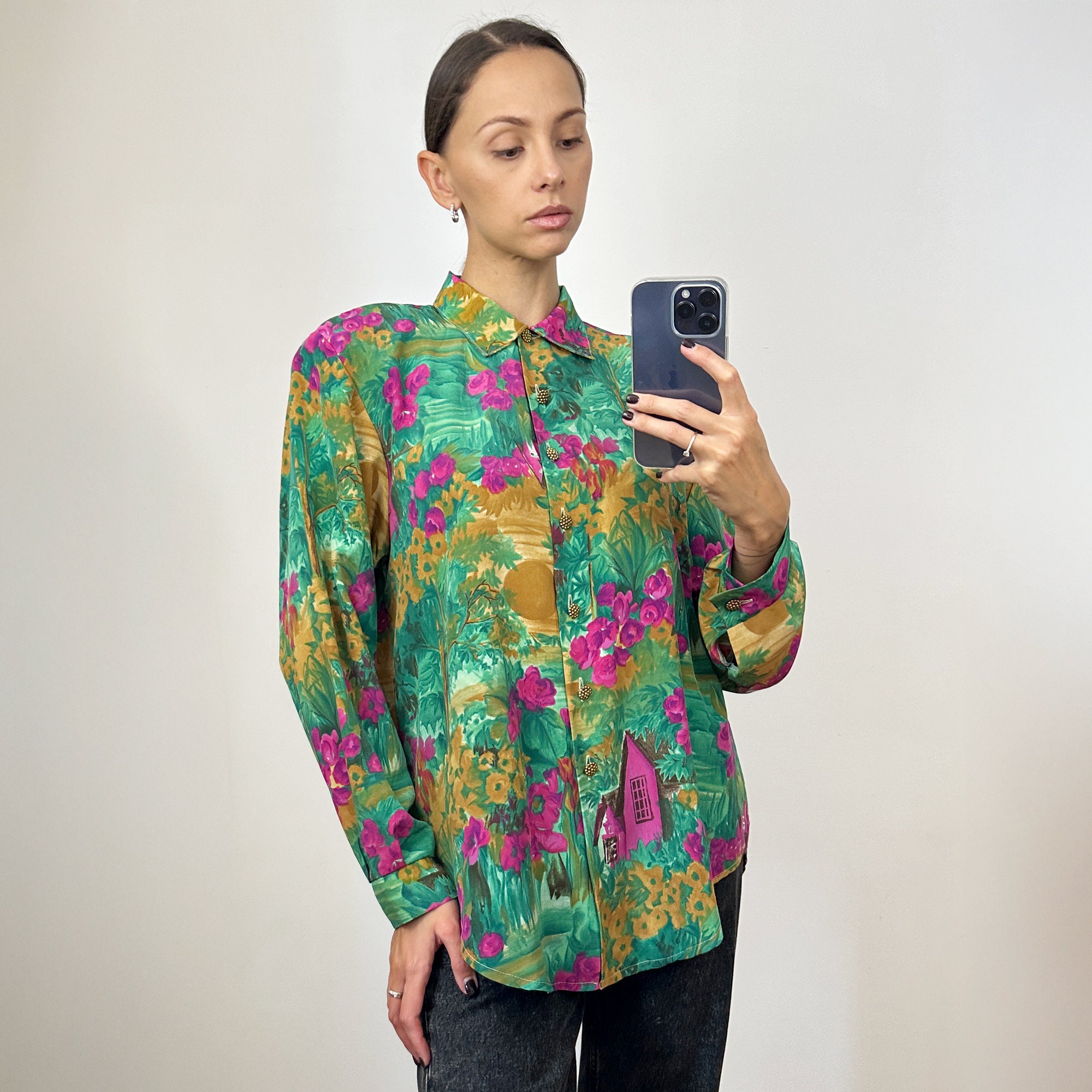 Chemisier Satin Fleuri | Création Satin