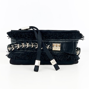 Gianfranco Ferré Clutch Bag, Black silk Evening Bag