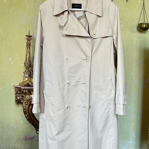 Vintage Beige Trench Coat, Light Cotton Coat, Midi Trench Coat with Tie Waist image 8