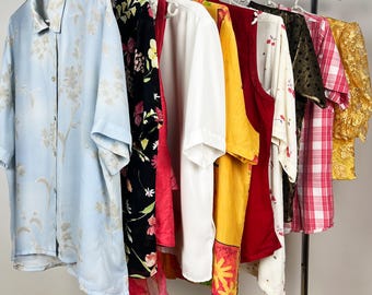 10 x Vintage Sommerblusen, Vintage Kurzarm Bluse Bundle, Set mit 10 Blusen, Vintage Mystery Box