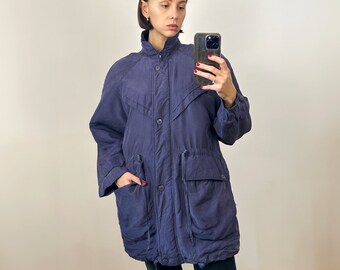 Vintage Purple Silk Jacket , 80s Women's Jacket