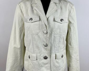 White Leather Jacket , Crop Leather Jacket