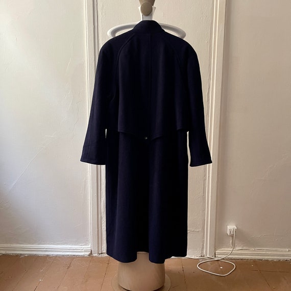 Vintage Navy Blue Wool Overcoat , Long Oversized … - image 8