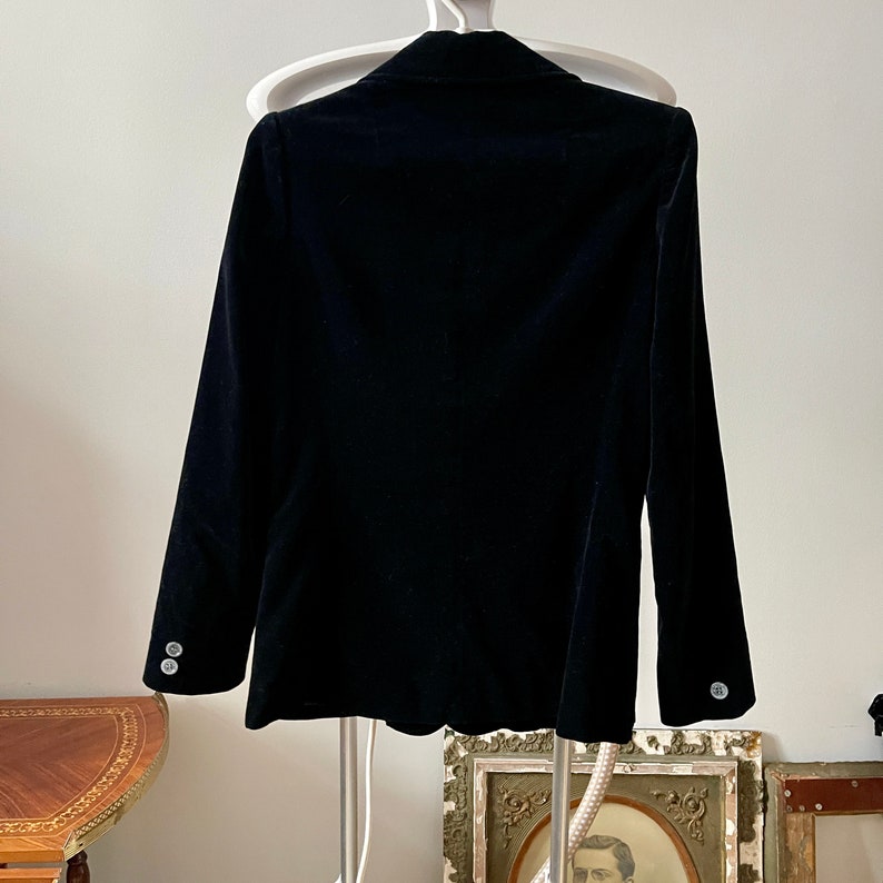 Blazer vintage en velours noir, veste en velours de coton image 8
