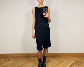 black lace pencil dress TA3 Seamed Lushy Midi Dress - Lace Black - XL