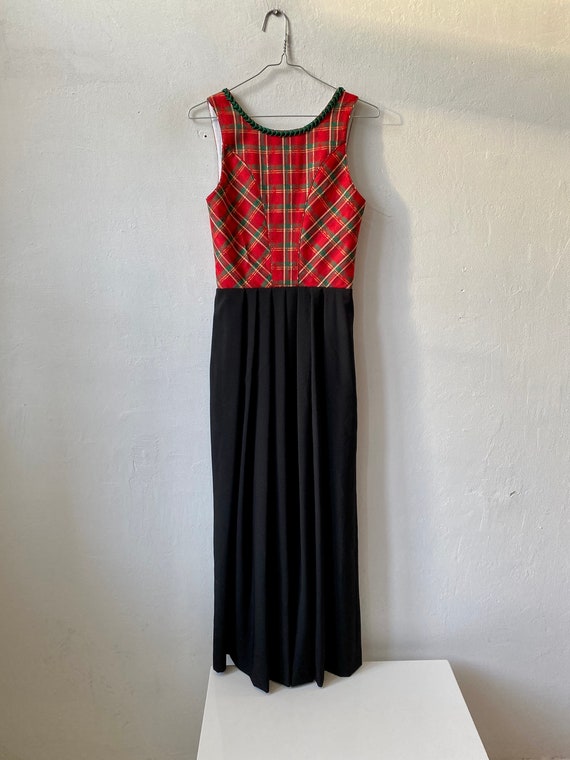 Vintage Austrian Apron Dress , Plaid Sleeveless  … - image 7