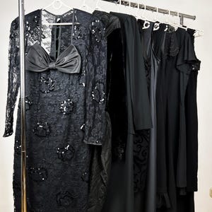 10 x Black Vintage Party / Evening Dresses, Vintage Black Formal Dress Bundle, Set of 10 dresses, Vintage mystery box