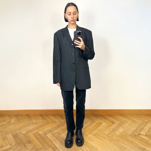 Vintage Grey HUGO BOSS  Men&#39;s Wool Blazer, Wool Designer Women&#39; s Oversized blazer
