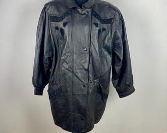 Vintage 80s Black Leather Jacket