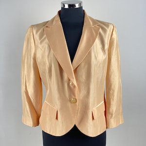 Vintage Silk Blouse, Crop silk blazer