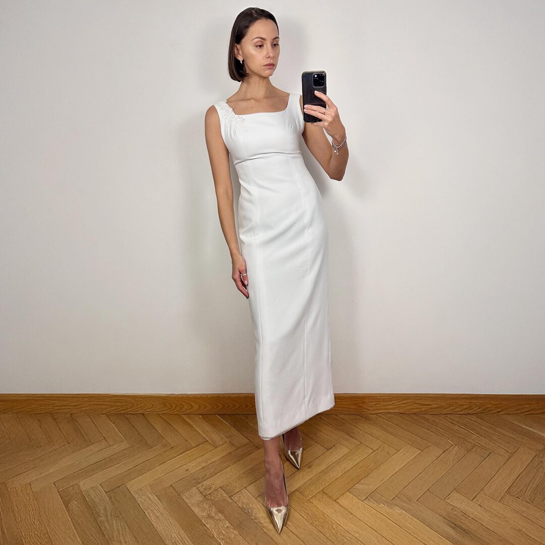 white christmas dresses Short Wedding Dress Shiori with Detachable Straps – Olivia Bottega main image 1