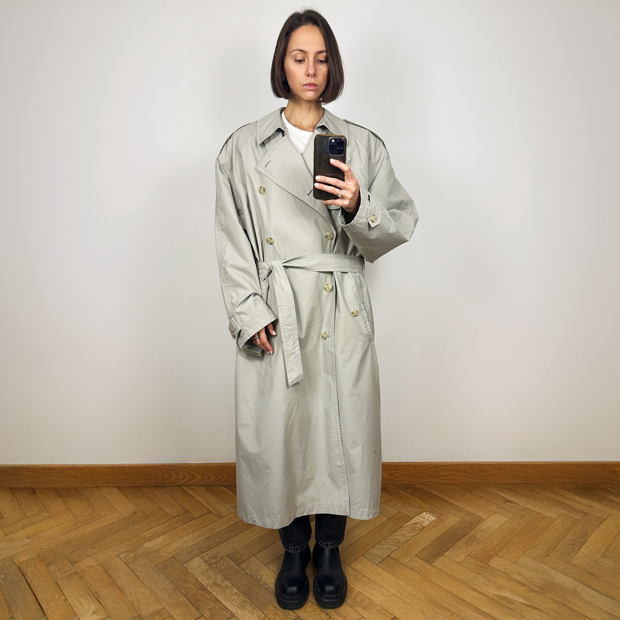 Vintage Beige Trench Coat, Long Coat, Oversized Trench Coat Vintage Beige Trench Coat, Long Coat, Oversized Trench Coat