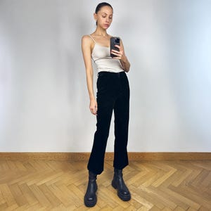 Vintage Black Velvet Trousers, Women's Velvet Pants