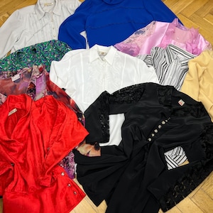 10 x Vintage Blouses, Vintage Blouse Bundle, Set of 10 blouses, Vintage mystery box