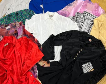 10 x Vintage Blusen, Vintage Bluse Bundle, Set von 10 Blusen, Vintage Mystery Box