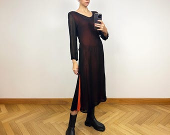 ◆25SS◆関送込【DRIES VAN NOTEN】アシンメトリー*サテンドレス Veautt/ヴュート】アシンメトリー サテン ジップデザイン