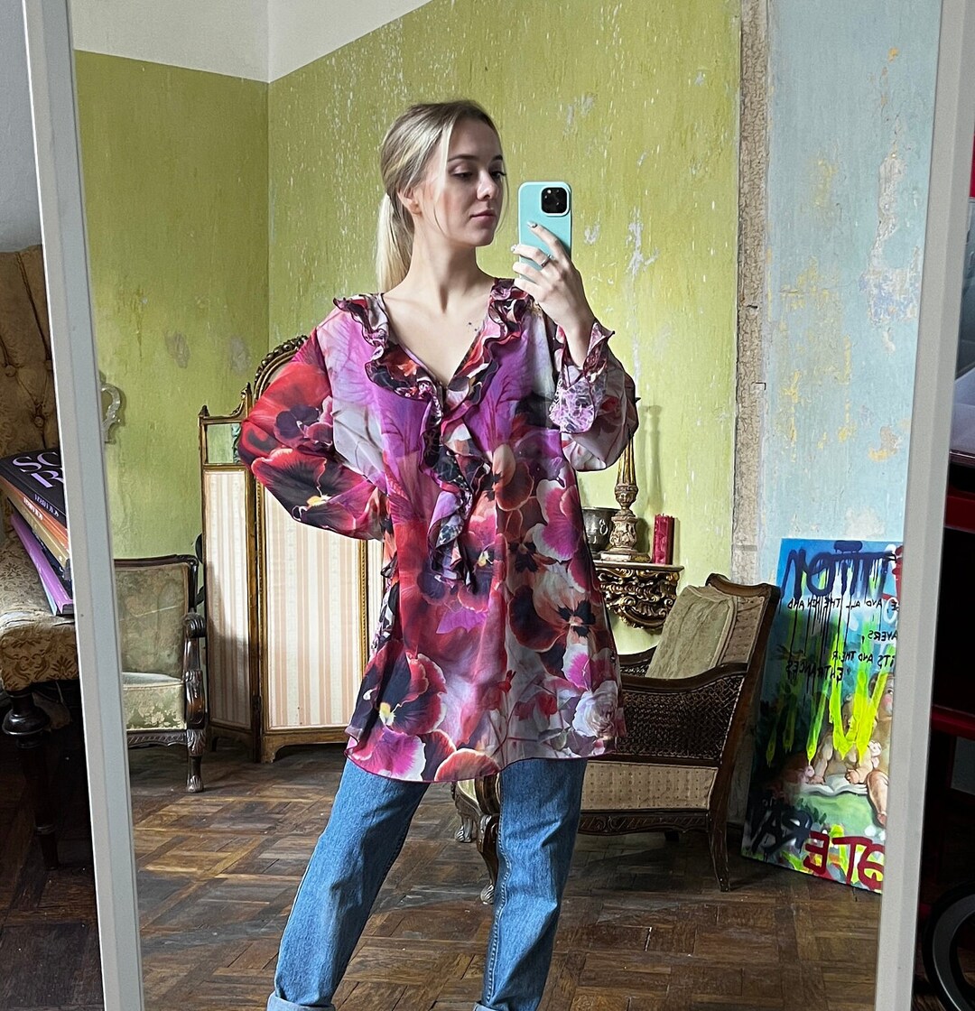 Vintage Fine Floral Sheer Easy Blouse main image 0