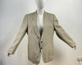 Blazer vintage en laine beige pour hommes, Blazer oversize en laine pour femmes