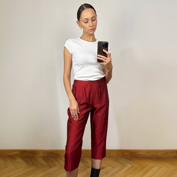 Silk capri pants deals