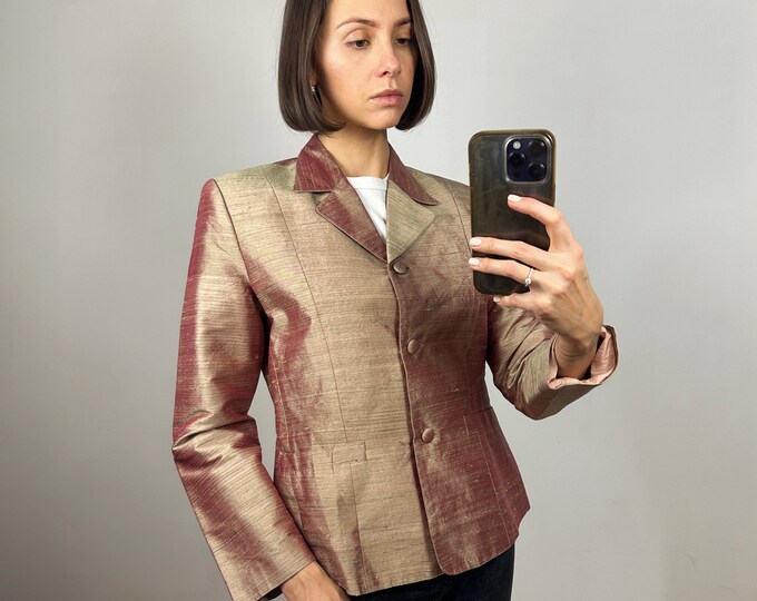 Vintage 1980s Calvin Klein Pink Silk Blazer Dress main image 0