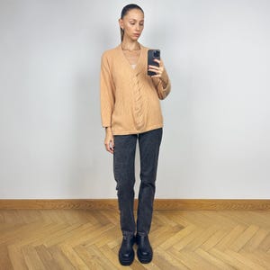 Vintage Soft Angora  Sweater , V-neck Silk Jumper