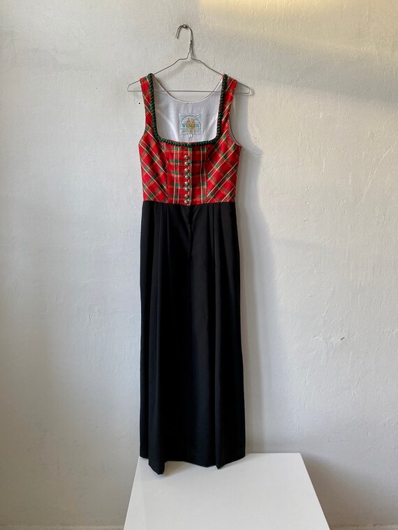 Vintage Austrian Apron Dress , Plaid Sleeveless  … - image 6