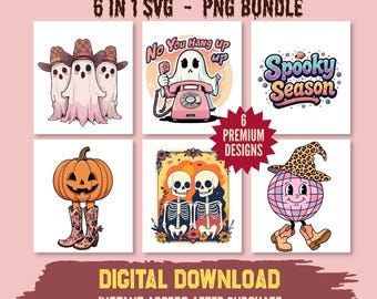 Retro Western Groovy Halloween T-Shirt Design | Spooky Cowboy Sublimation PNG | Vintage Fall Graphic