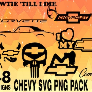 Chevy SVG PNG Design bundle car stickers design pack cricuit designs, car stickers, chevrolet, camaro, corvette, american power car auto
