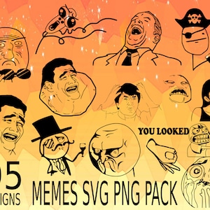 Troll Face Svg & Png Bundle Memes Internet Memes Clipart Printable