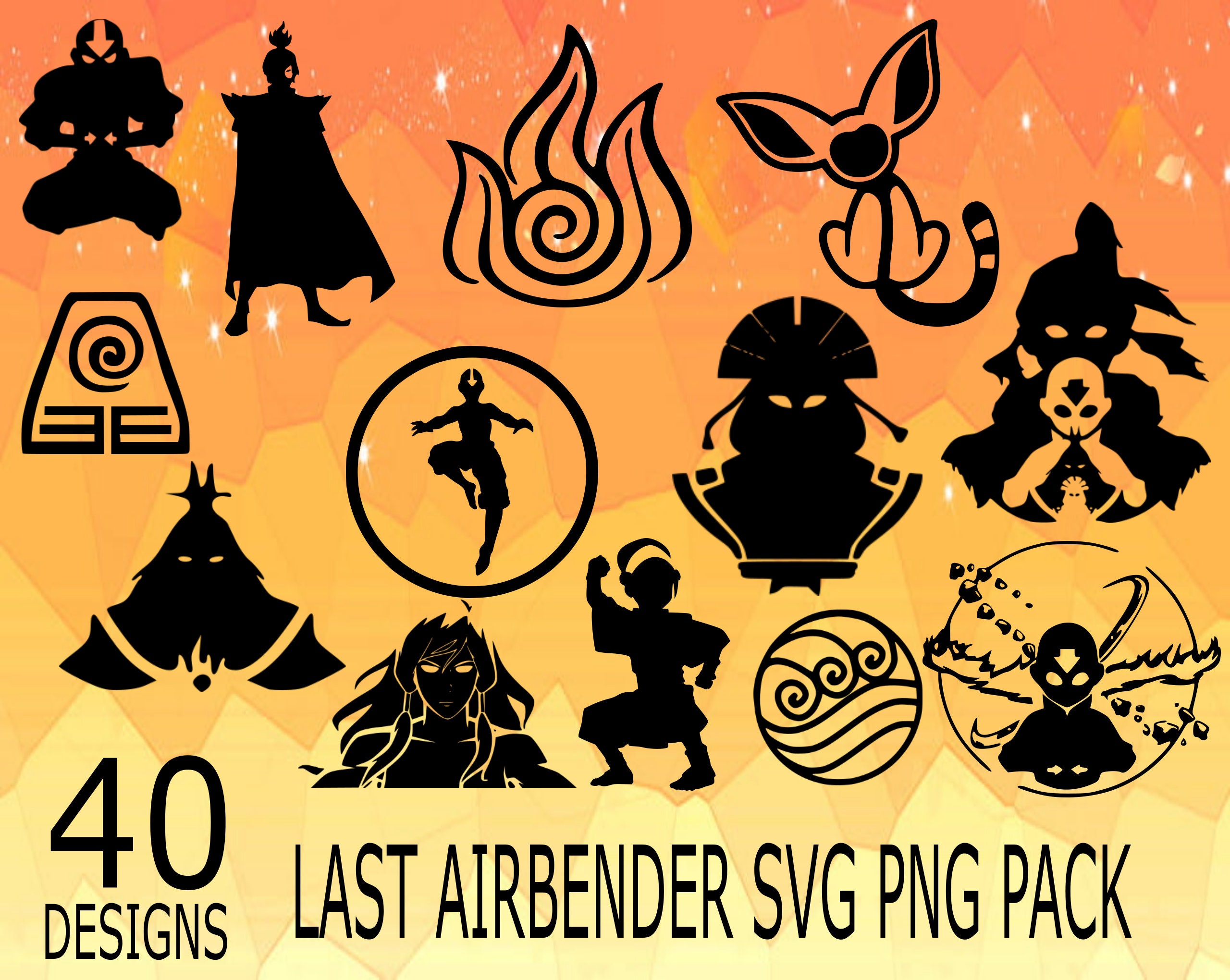 Download Avatar the Last Airbender SVG PNG Design bundle cricuit design | Etsy
