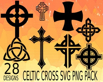 Celtic Cross SVG PNG Design bundle cricuit design pack crosses pack, christian, celtics tribe svg png, celtic cross vector clipart