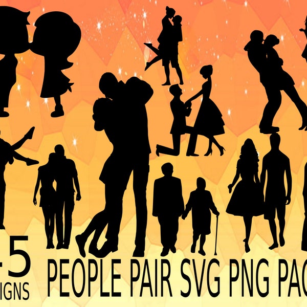 Pair SVG PNG Design bundle cricuit design pack people kissing svg png, dancing people, people pair svg, wedding svg png, men and woman svg