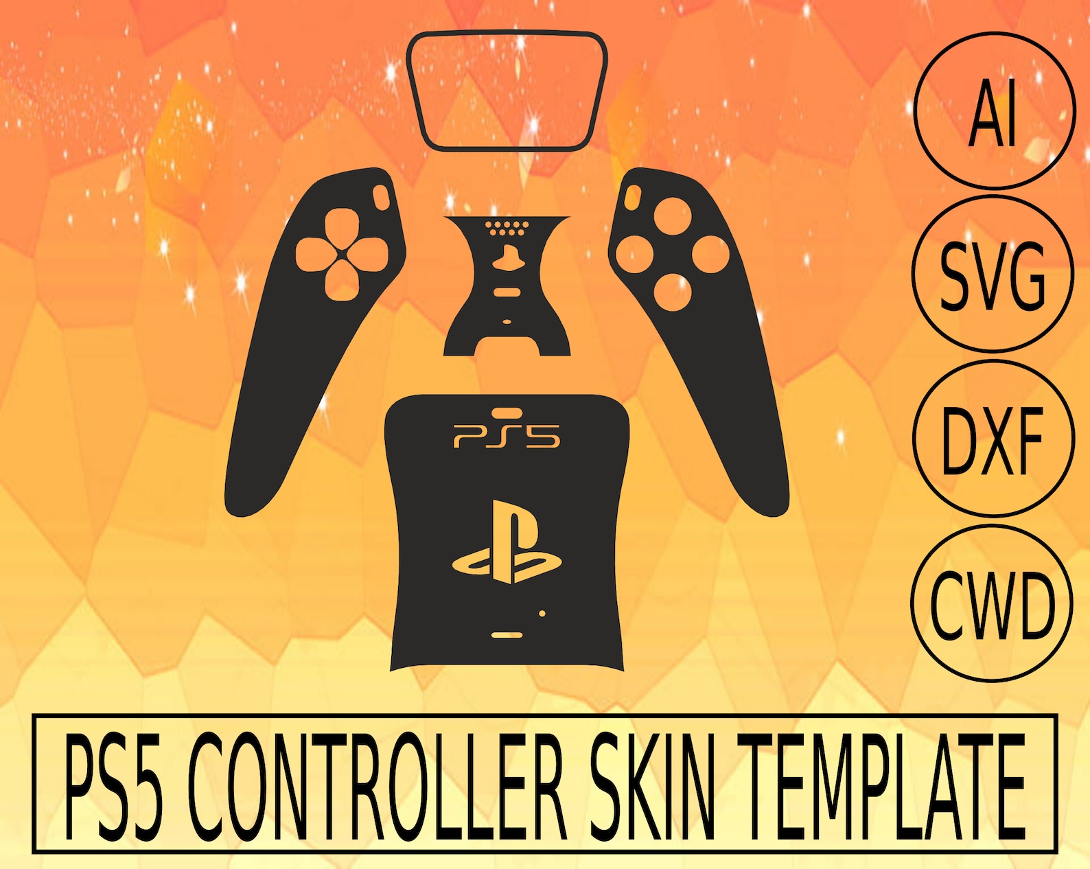 PS5 Controller Skin Template SVG AI DXF Corel File Template to Etsy UK PS5 Controller Skin Template SVG AI DXF Corel File Template to Etsy UK