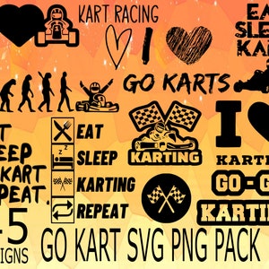 Go Kart Racing SVG PNG Design Bundle (Digital Download)