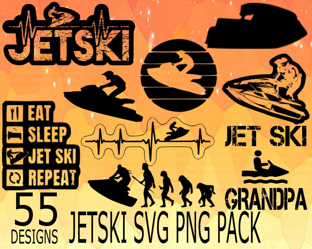 Jet Ski Stickers Decals SVG PNG Design Bundle Cricuit Design Pack