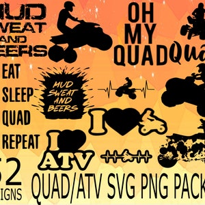 Quad ATV SVG PNG Design bundle cricuit design pack cricuit quad bikes, atv bikes, quad bike svg png, mud bike, quad atv lover, got mud svg