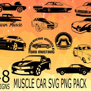 Muscle Car American Muscle SVG PNG Design pakiet naklejek projekt pakietu Cricuit Designs, Mustang Camaro American Muscle, Power Car, Classics