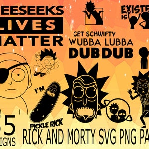 Rick n Morty SVG PNG Design bundle cricuit design pack pickle rick morty, rick and morty cartoon, morty and rick, meesecks, schifty, pickle