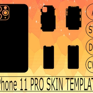 iPhone 11 Pro Skin Template SVG AI DXF corel file template to dyi your own sticker skin, phone skin, iphone pro 11 skin template vector