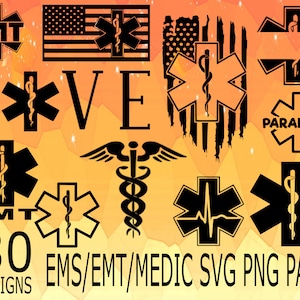 Ems Emt Paramedic SVG PNG Design bundle cricuit design pack medic svg png, life savior svg, emergency ems, emt savior, love medics nurse svg