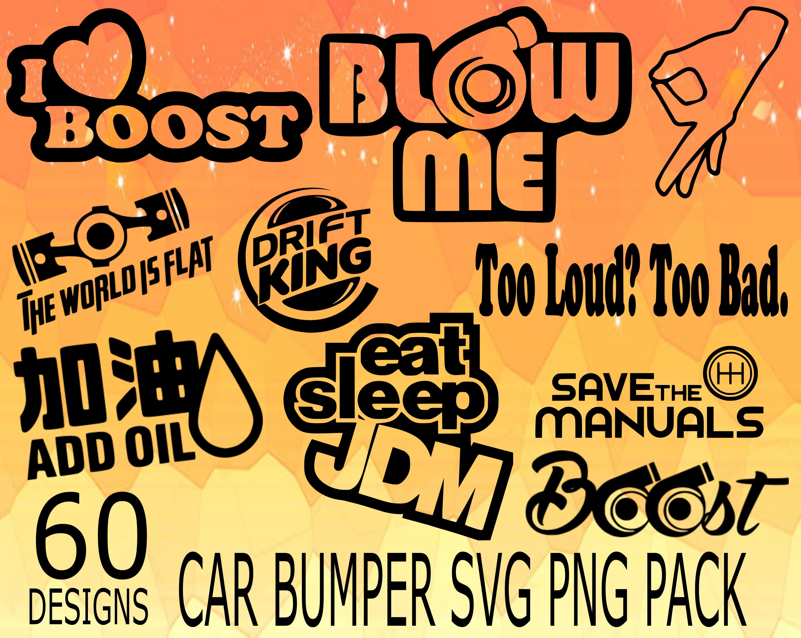 Car Fan SVG PNG Design bundle car bumper stickers design pack Etsy