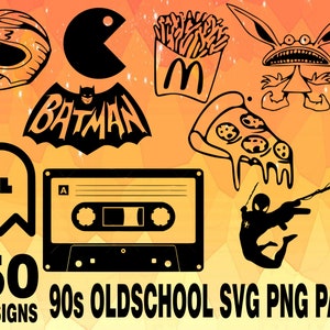 Arcade Oldschool Designs SVG PNG Design bundle cricuit design pack, pack nostalgie, pack oldschool, jeux d'arcade, logos old school, svg