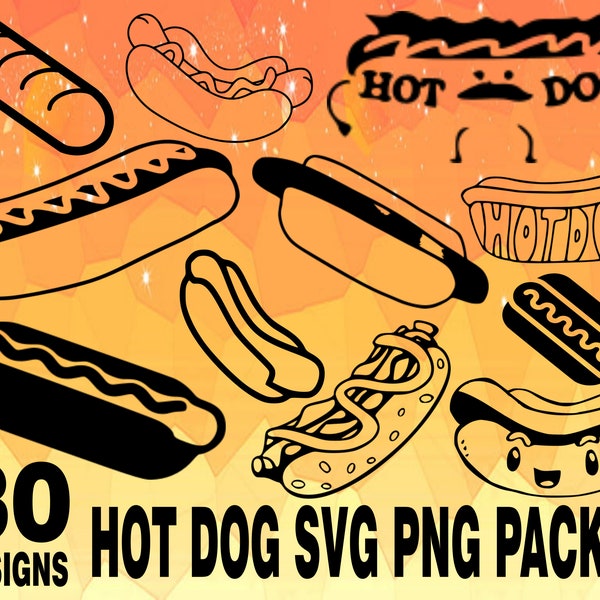 Hot Dogs SVG PNG Design bundle stickers design pack cricuit designs, hot dog svg, new york food svg, hot dog fast food, hamburger, sandwich