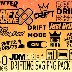 Paquete de diseño SVG PNG de Drifting, paquete de diseño de cricuit, Drift SVG PNG, Drifter SVG, Love Cars Drift, calcomanías de Drift SVG, JDM Drift SVG Cars