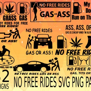 Geen gratis ritten SVG PNG-ontwerpbundel cricuit ontwerppakket rijder, geen gratis ritten svg, vies rijden, gas of rit, gratis rijden, autosticker
