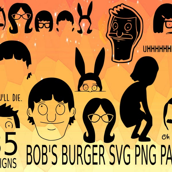 Designs inspired by Bobs Burgers SVG PNG Design bundle stickers design pack cricuit designs, cartoons svg png, bob burgers, buckle up svg