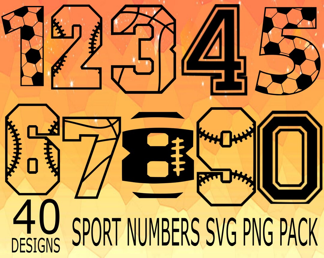 Sport Numbers SVG PNG Design Bundle Stickers Design Pack Cricuit