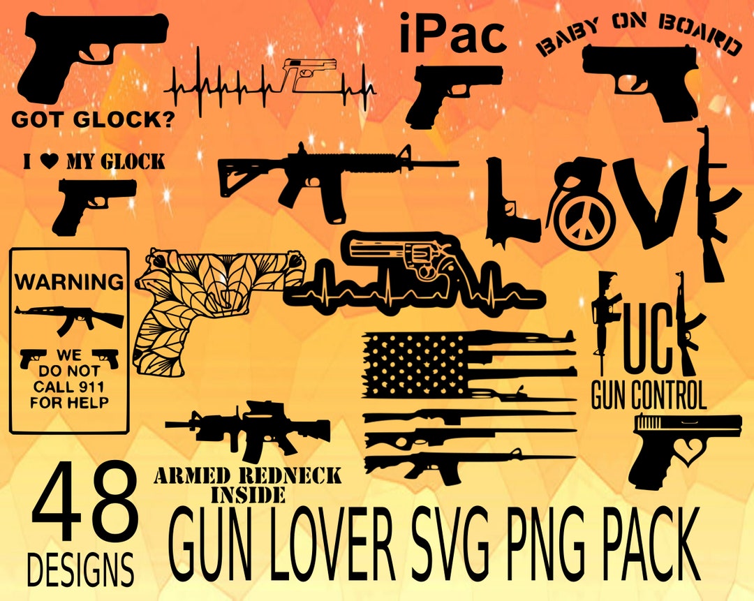 Gun Lover SVG PNG bundle Vector pack love riffles and guns do - Etsy México
