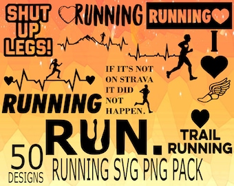 Running SVG PNG Design bundle cricuit design pack love running, runner, marathon svg png, running, trail runner svg png, running addict svg