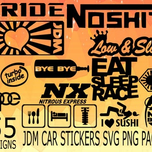 JDM Stickers voiture, autocollants pour pare-chocs SVG PNG Design bundle stickers design pack cricuit designs, sticker car drôle, boost sticker, jdm sticker